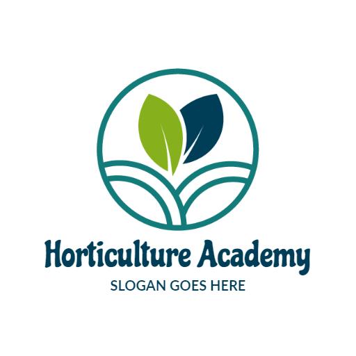 Green Leaves and Soil Design for Horticulture Education Logo Template
