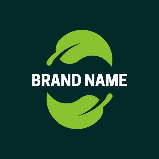 Green Leaves Emphasizing Eco-Friendly Recycling Initiatives Logo Template