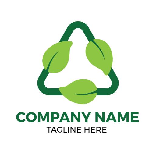 Green Leaves Symbolizing Environmental Sustainability Recycle Logo Template