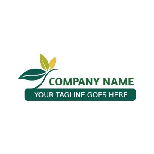 Green Leaves Symbolizing Growth in Lawn Care Logo Template