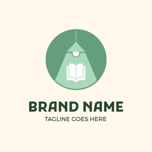 Green Light Bulb Illuminating Education and Learning Resources Logo Template
