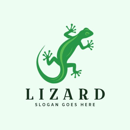 Green Lizard Design Symbolizing Nature and Wildlife Logo Template