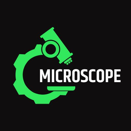 Green Microscope Design with Innovating Technology Logo Template