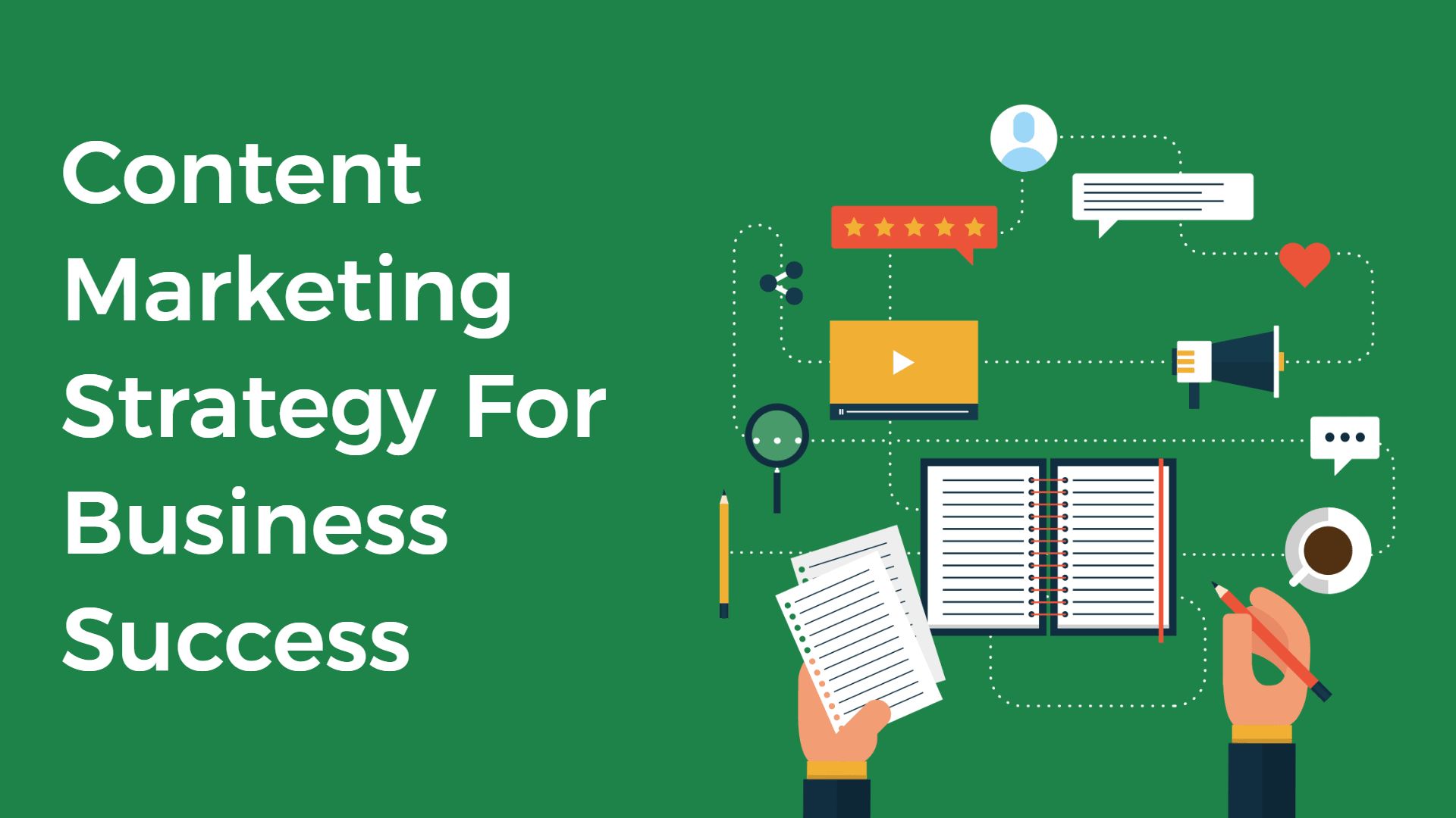 Green Minimalist Content Marketing Strategy Overview Presentation Template