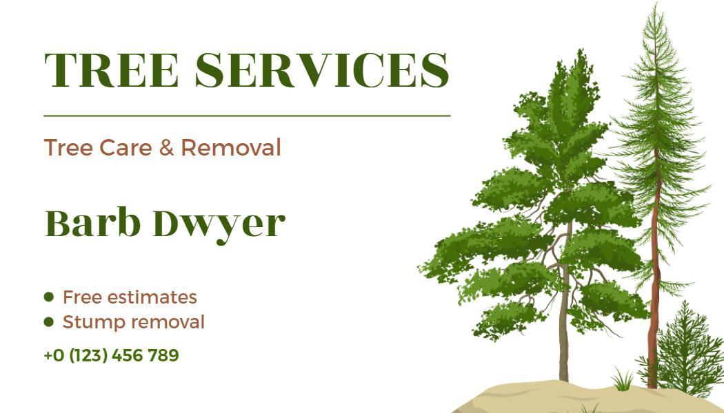 Green Modern Arborist Tree Services Business Card Template