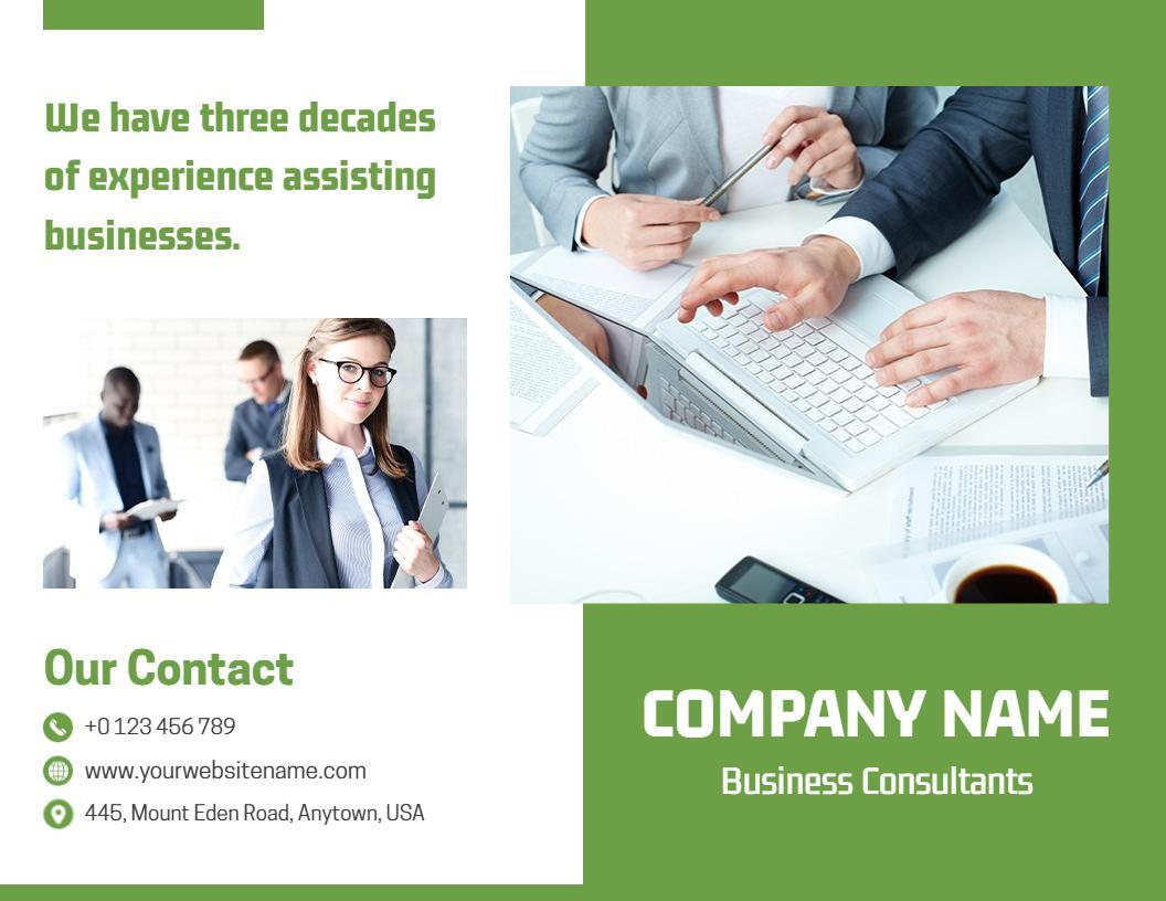 Green Modern Business Consulting Services Brochure Template