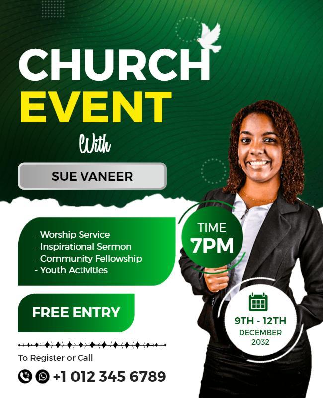 Green Modern Church Event Gathering Poster Template