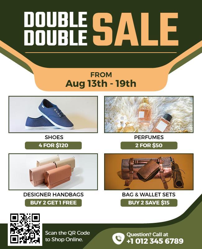 Green Modern Double Sale Promotion Flyer Template
