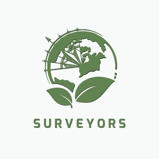 Green Nature and Technology Blend Representing Surveyors Logo Template