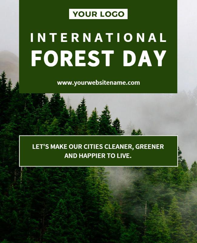 Green Nature-Themed International Forest Day Poster Template