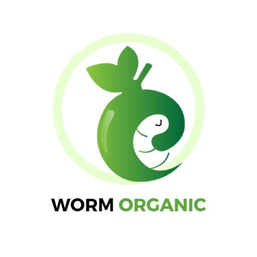 Green Organic Logo Showcasing Healthy Worm Elements Logo Template