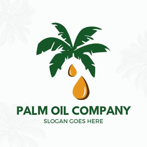 Green Palm Tree and Golden Oil Drop for Sustainable Business Logo Template