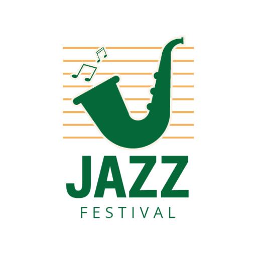 Green Saxophone Design Celebrating Jazz Music Festival Logo Template