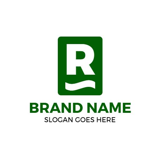 Green Square Logo Promoting Sustainable Recycling Initiative Logo Template
