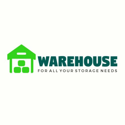 Green Storage Facility Representing Modern Warehouse Logo Template