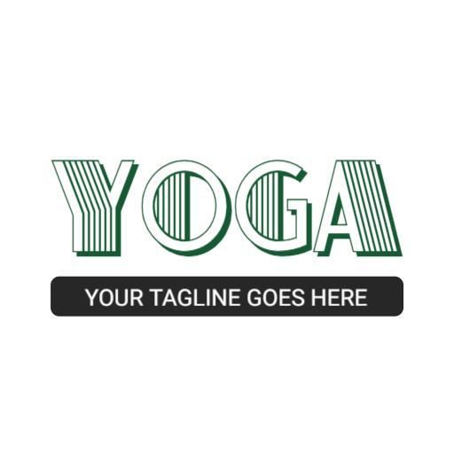 Green Stripe Design Emphasizing Yoga Wellness Wordmark Logo Template