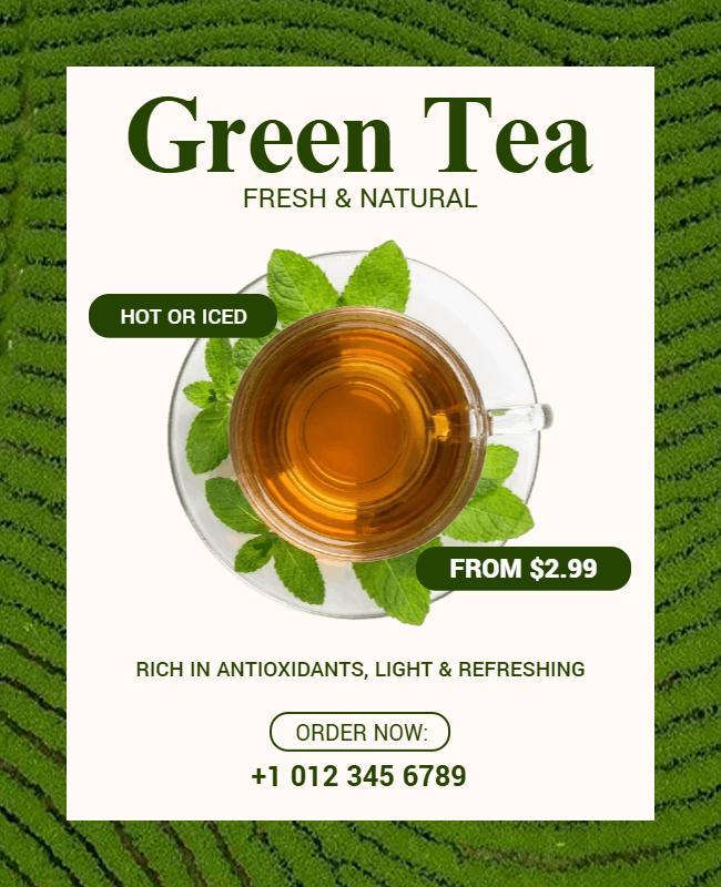 Green Tea Promotion Poster Template
