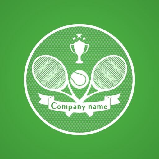Green Tennis Theme Celebrating Champions Sports Logo Template