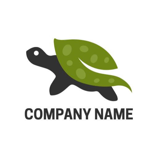 Green Turtle Design with Leaf Elements for Sustainable Living Logo Template