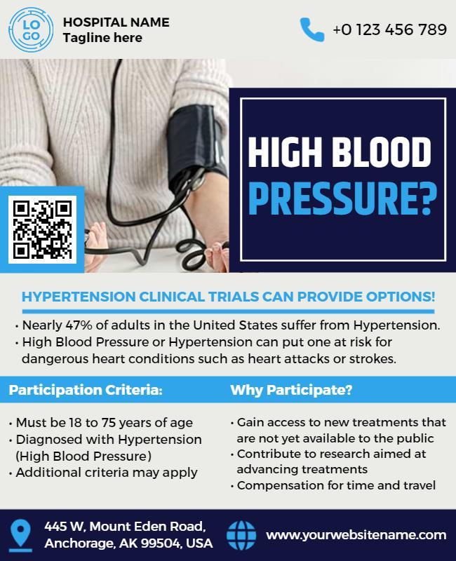 Green White and Bunting High Blood Pressure Flyer Template