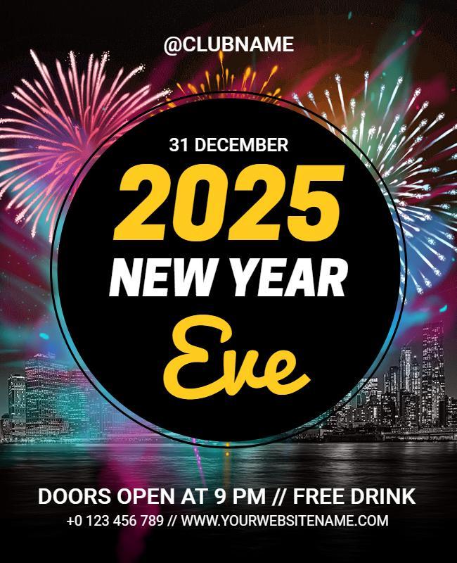 Greenish Blue New Year Flyer Template