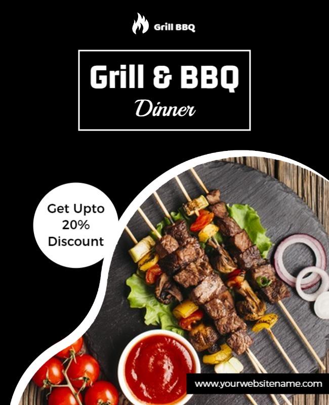 Grill and Bbq Dinner Event Flyer Template