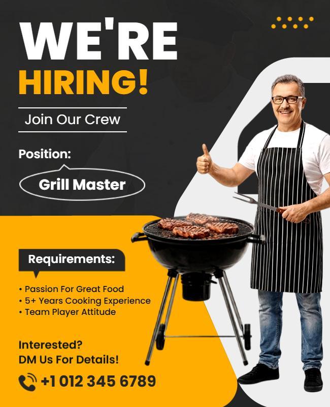 Grill Master Job Vacancy Flyer Template
