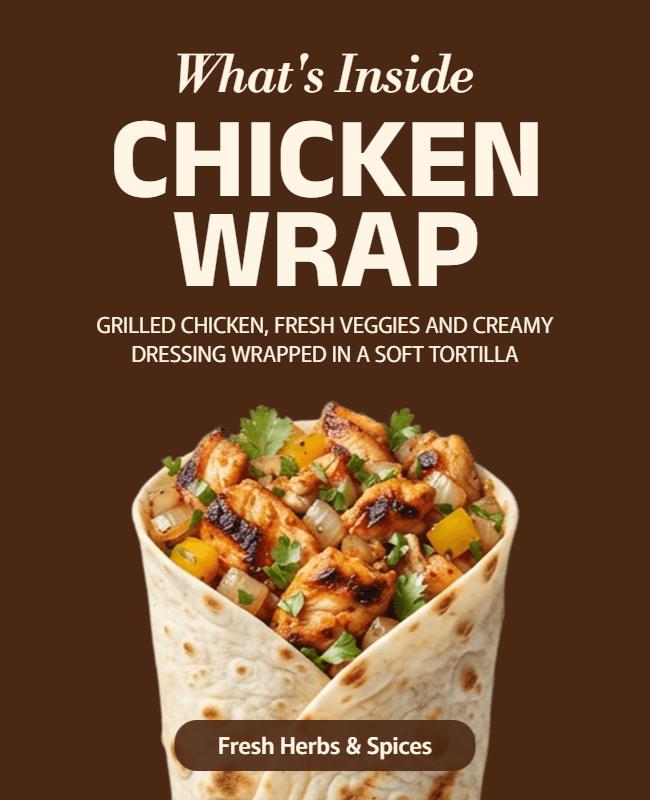 Grilled Chicken Wrap Food Poster Template