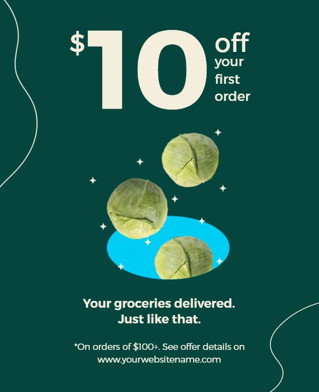 Grocery Delivery Discount Offer Flyer Template