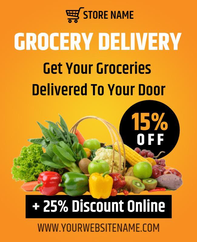 Grocery Delivery Flyer Designs Template