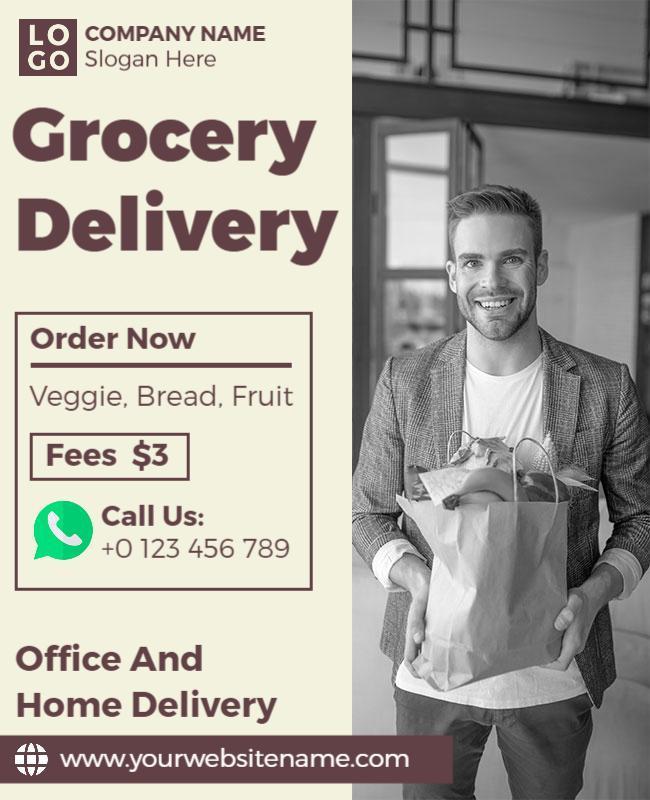 Grocery Delivery Service Promotional Flyer Template