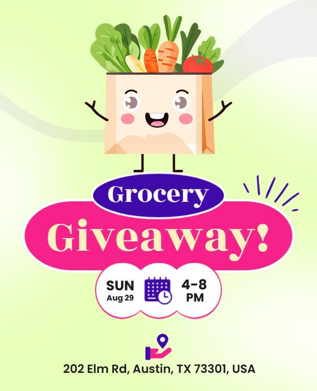 Grocery Giveaway Event Flyer Template