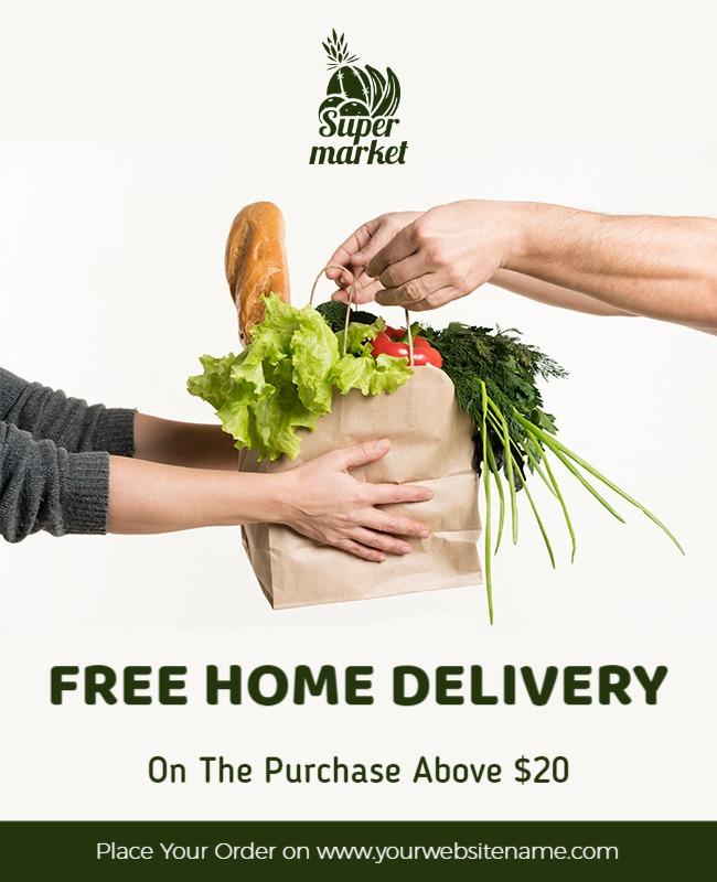 Grocery Home Delivery Promotion Flyer Template