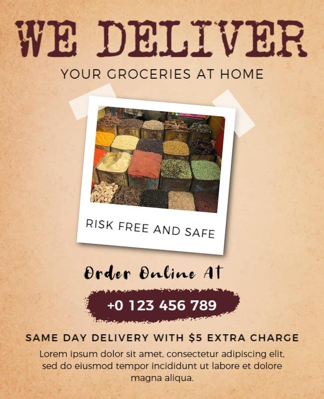 Grocery Home Delivery Service Flyer Template