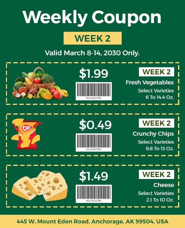 Grocery Savings Weekly Coupon Flyer Template