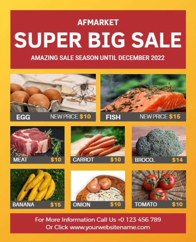 Grocery Store Big Sale Event Flyer Template