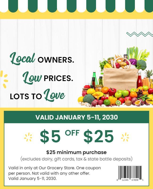 Grocery Store Discount Promotion Flyer Template