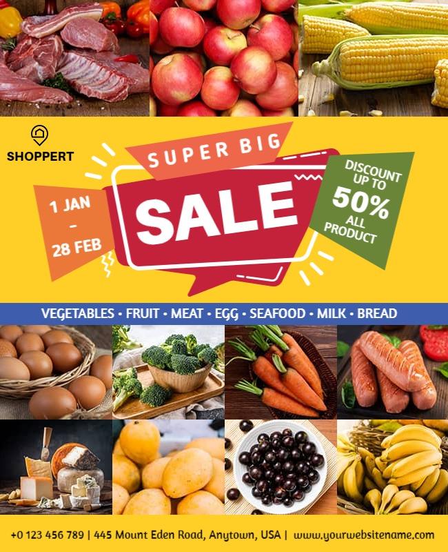 Grocery Super Sale Discount Flyer Template