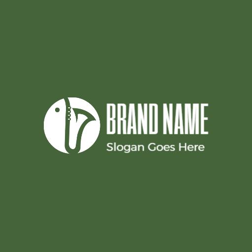 Groovy Green Jazz Music Logo Celebrating Vibrant Sounds Logo Template