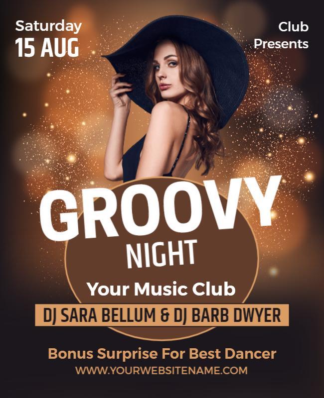 Groovy Night Dance Party Event Flyer Template