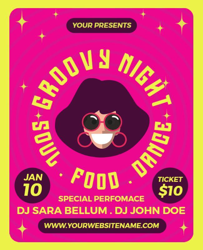 Groovy Night Soul Dance Event Flyer Template