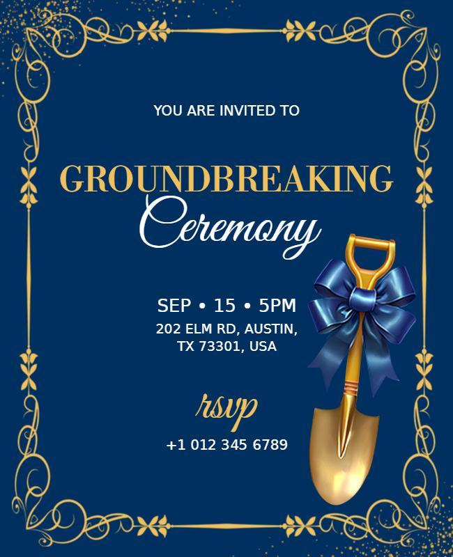 Groundbreaking Ceremony Invitation Flyer Template