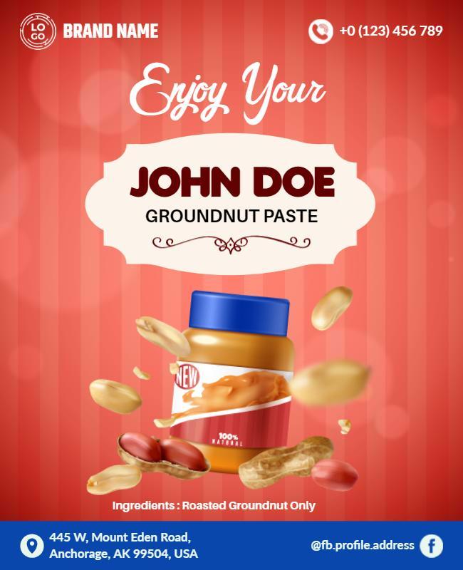 Groundnut Paste Product Promotion Flyer Template