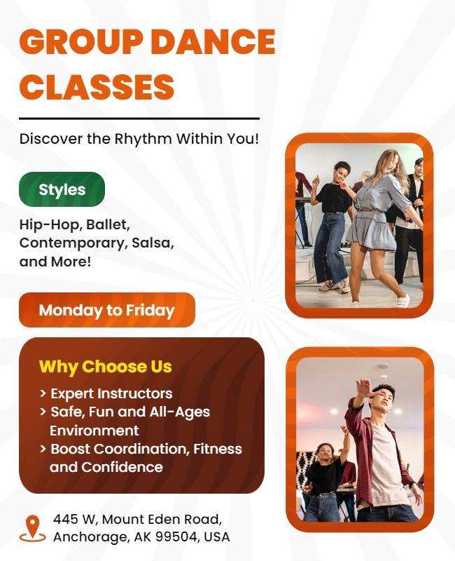 Group Dance Classes Promotional Flyer Template