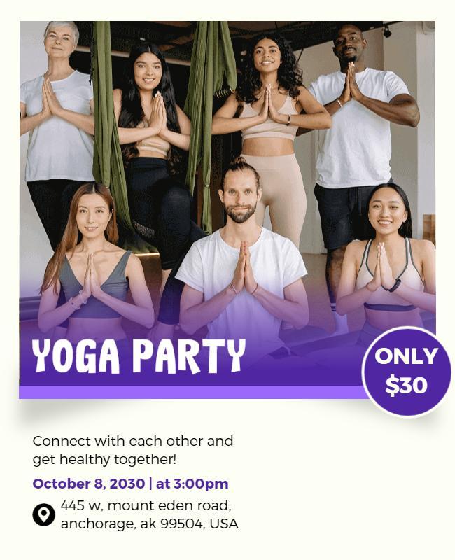 Group Yoga Wellness Event Flyer Template