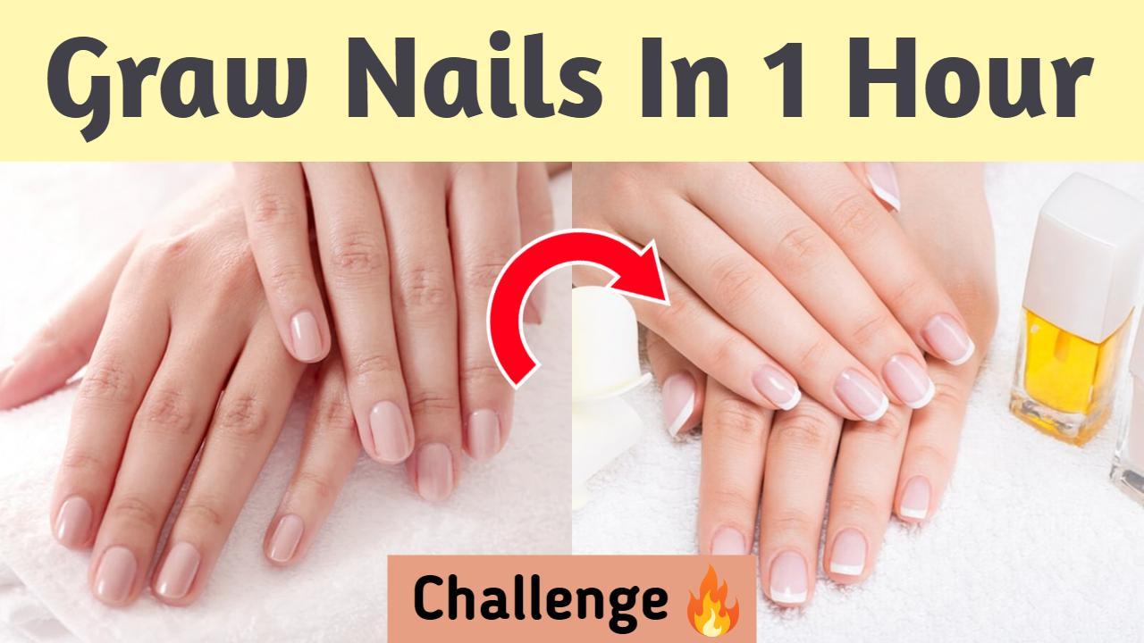 Grow Nails Challenge Transformation Trending YouTube Thumbnail Template