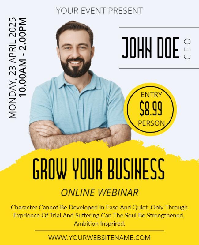 Grow Your Business Online Webinar Flyer Template