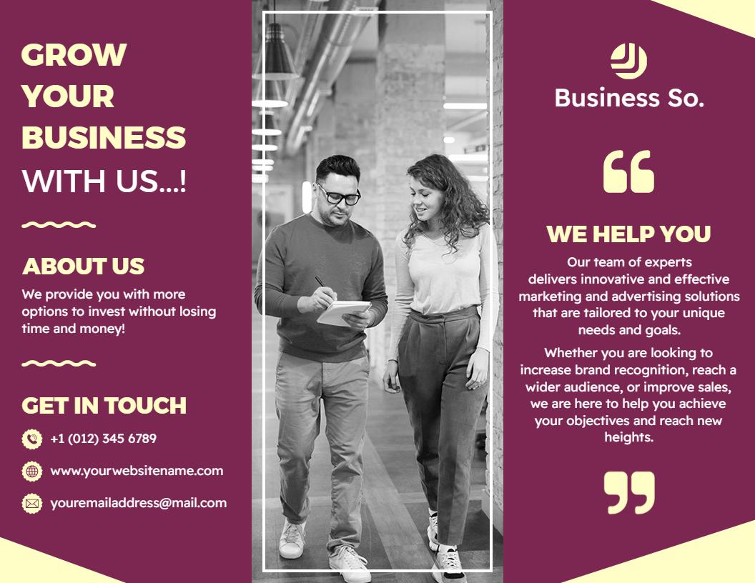 Growth Marketing Strategies and Business Solutions Brochure Template