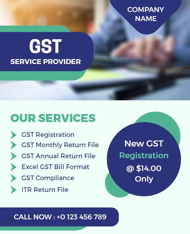 Gst Registration Services Advertisement Flyer Template