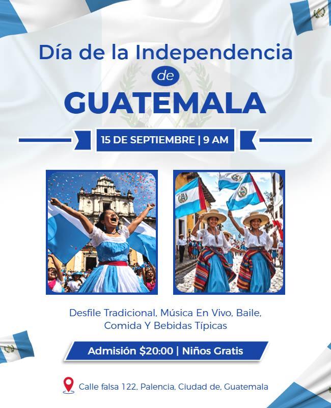 Guatemalan Independence Day Celebration Flyer Template